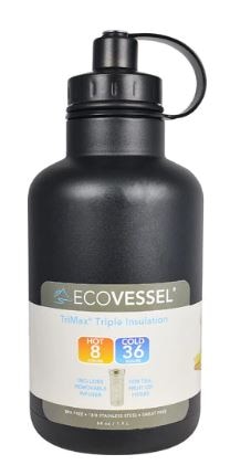 EcoVessel The Boss TriMax Insulated Growler Bottle with Dual Use Top | Vitacost.com/Blog