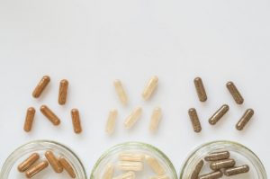 vitamins on a white background