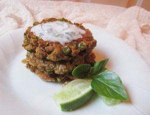 Homemade Vegan Baked Pea Fritters Recipe with Creamy Basil Sauce | Vitacost.com/Blog