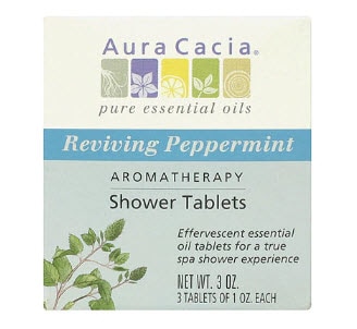 Aura Cacia Aromatherapy Shower Tablets Reviving Peppermint | Vitacost.com/blog