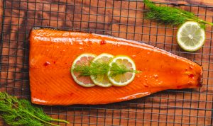 Top View Glazed Smoked Salmon with Lemon Garnish | Vitacost Blog