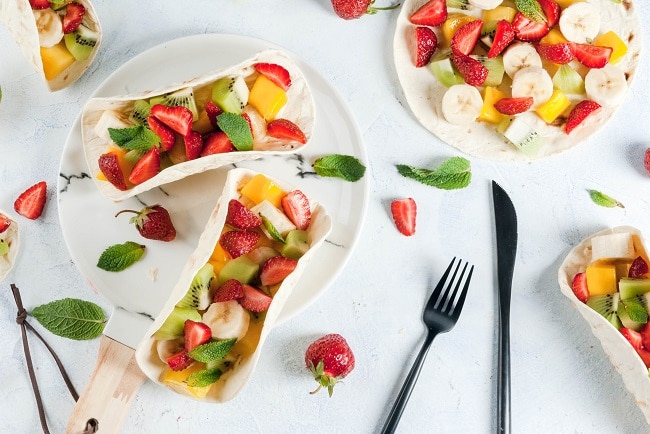 Fruit Dessert Tacos on Plate | Vitacost.com/blog