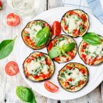 Trop View of Pizza Toppings on Eggplant Slices | Vitacost Blog