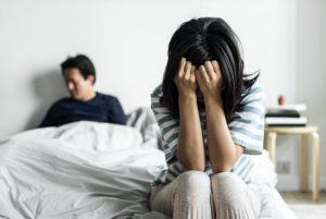 Example of Low Libido in Woman Causing Issues Between Couple Having an Argument in Their Bedroom | Vitacost.com/blog