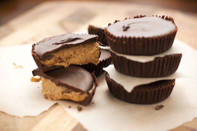 2-Ingredient Chocolate Sunflower Seed Butter Cups Close Up of Homemade Chocolate and Sunflower Seed Butter Cups | Vitacost Blog