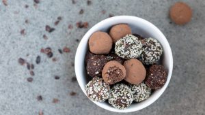 Top View of Chocolate Protein Balls | Vitacost Blog