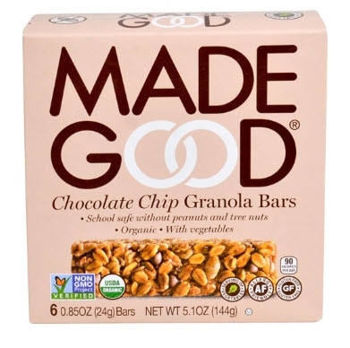 MadeGood Organic Granola Bars Gluten Free Chocolate Chip | Vitacost.com/blog