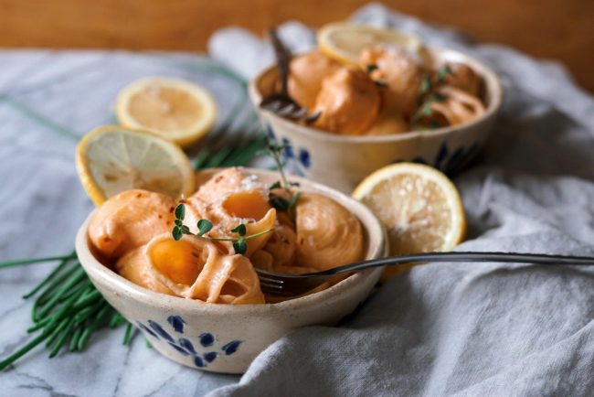 Close Up of Bowl of Pasta Shells with Sauce |  Vitacost Blog