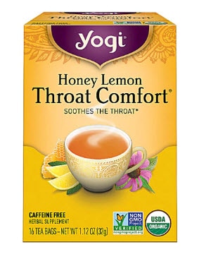 Yogi Throat Comfort® Herbal Tea Caffeine Free Honey Lemon | Vitacost.com/blog