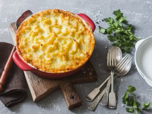 Butternut Squash Casserole in a baking dish