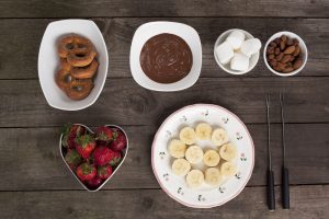 Fruits, Marshmallows and Pretzels with Melted Chocolate in Bowl | Vitacost.com/Blog
