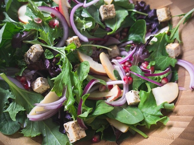 Fall Pomegranate Salad with Tofu Feta | Vitacost.com/Blog