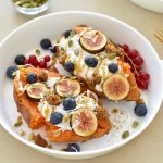 Breakfast Sweet Potato Stuffed with Fruit, Nuts, Coconut Yogurt & Syrup | Vitacost.com/Blog