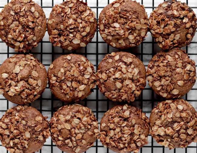 Gluten-Free Sweet Potato Muffins with Crumble Topping Batch of Gluten-Free Sweet Potato Muffins on Wire Rack | Vitacost.com/blog