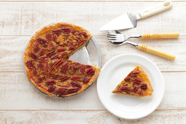 Top View of Pecan Pie With Slice Cut Out | Vitacost Blog