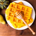 Top View of Waffles with Honey Dipper | Vitacost Blog