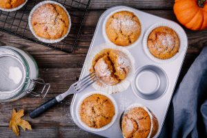 Top View of Muffin Tin with Pumpkin Muffins | Vitacost Blog
