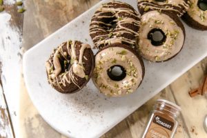 Baked Gingerbread Donuts on White Platter | Vitacost.com/blog