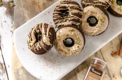 Baked Gingerbread Donuts on White Platter | Vitacost.com/blog