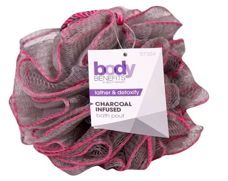 Body Benefits Charcoal Infused Bath Pouf Assorted Colors | Vitacost.com/blog