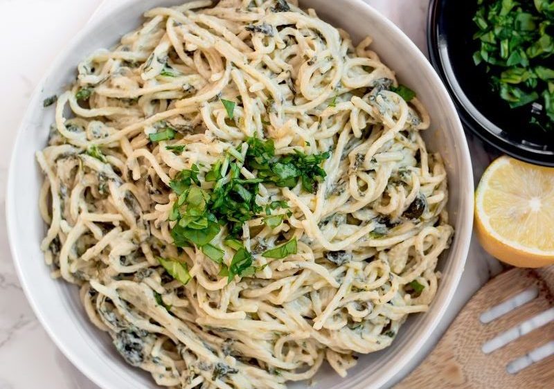 Spinach & Goat Cheese Sauce Spinach & Goat Cheese Sauce on Top of Pasta | Vitacost.com/blog