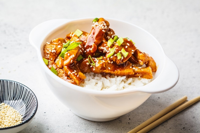 Teriyaki Soy Curls with White Rice | Vitacost.com/Blog