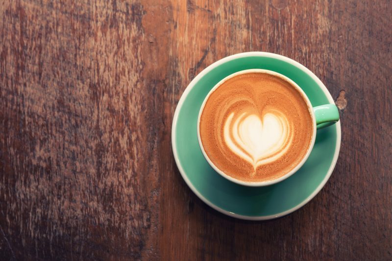 Pumpkin Spice Collagen Latte Top View of Latte With Heart-Shaped Cream | Vitacost Blog