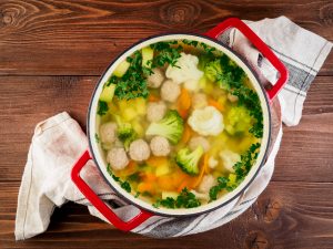 Top View of Meatball and Veggie Soup | Vitacost Blog