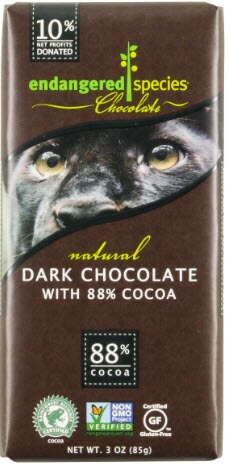Endangered Species Dark Chocolate 88% Cocoa Bar Vegan Gluten Free Endangered Species Dark Chocolate 88% Cocoa Bar Vegan Gluten Free | Vitacost.com/blog
