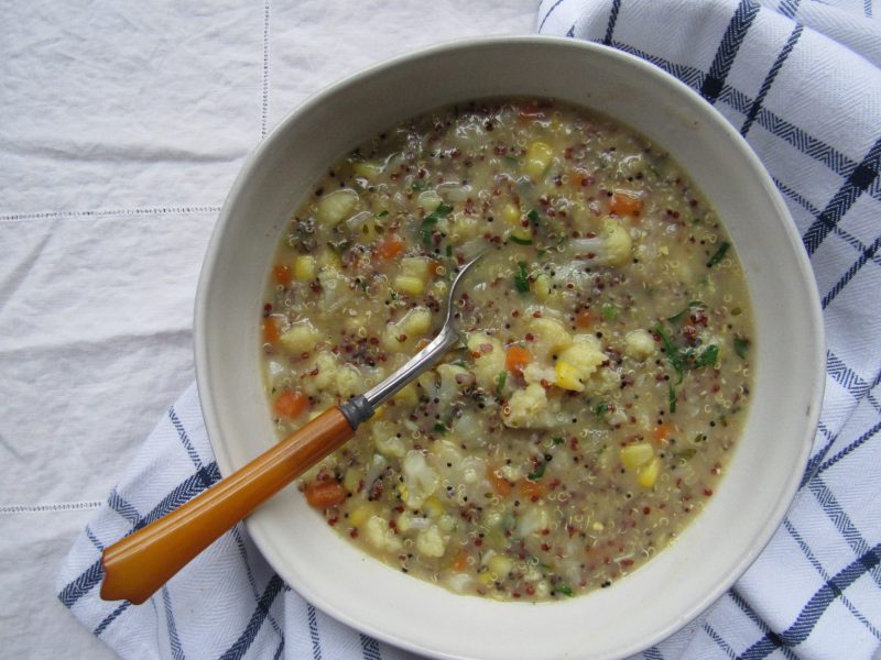 Top View of Bowl Filled with Veggie Loaded Chowder | Vitacost Blog