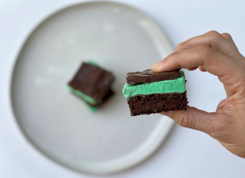 mint brownie bar for St. Patrick's Day