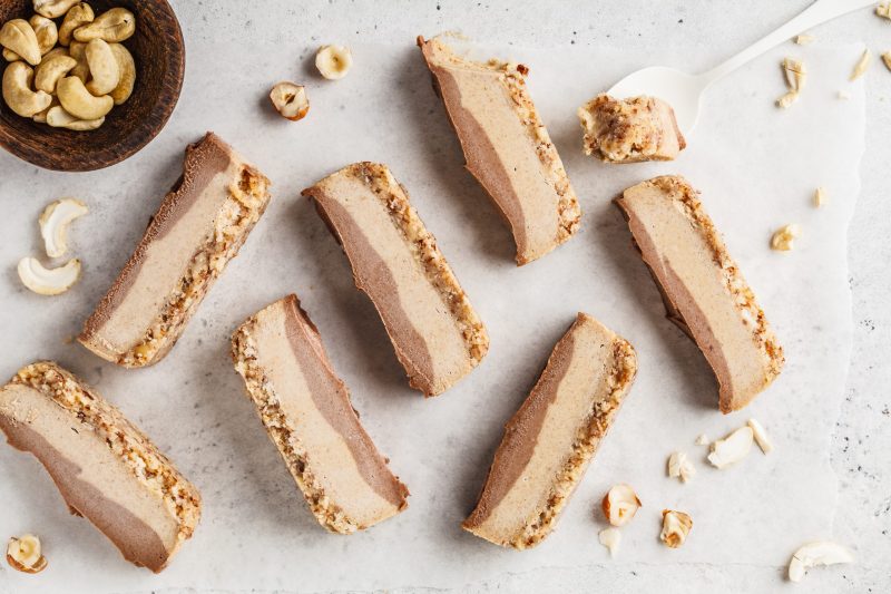 Top View of Rectangle-Shaped Layered Cheesecake Slices | Vitacost Blog