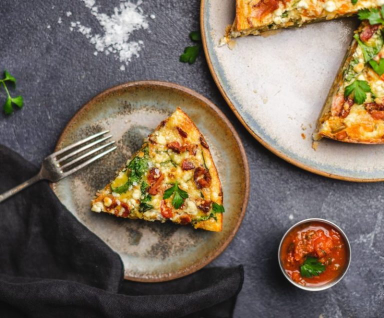 Butternut Squash, Bacon, Spinach & Goat Cheese Quiche