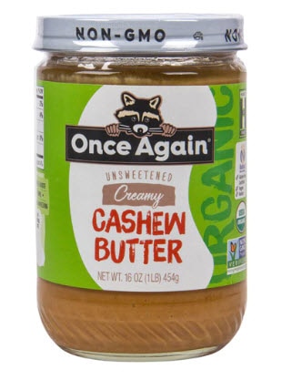 Once Again Unsweetened Creamy Cashew Butter | Vitacost.com/blog