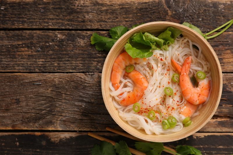 Top View Bowl of Soup with Noodles and Shrimp | Vitacost Blog