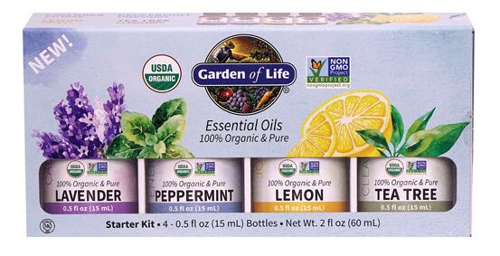 Garden of Life Essential Oils Starter Pack Lavender Peppermint Lemon Tea Tree | Vitacost.com/blog