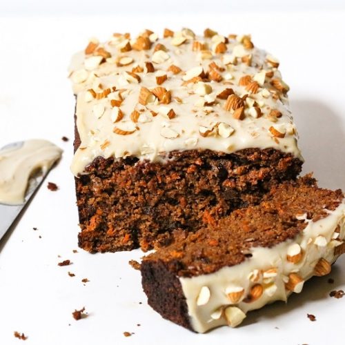 Paleo Carrot Cake Bread with Cashew Cream Frosting