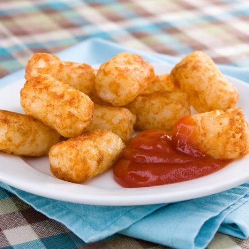 Potato Puffs on White Plate with Ketchup | Vitacost Blog