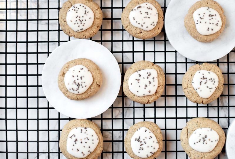 Top View Vegan-Chia Iced Cookies on Wire Rack | Vitacost Blog