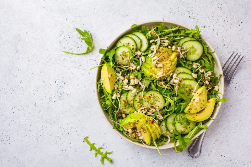 Top View Bowl of Greens on Gray Background | Vitacost Blog
