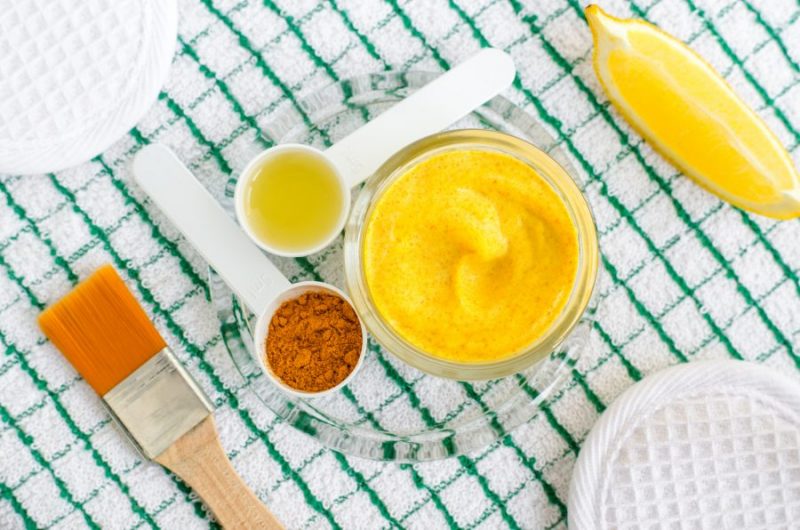 Top View Yellow Turmeric Mask in Bowl | Vitacost Blog