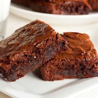 Two Collagen Brownies on White Plate | Vitacost.com/blog