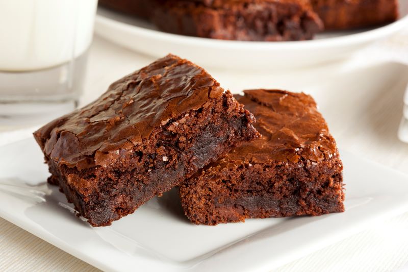 Two Collagen Brownies on White Plate | Vitacost.com/blog