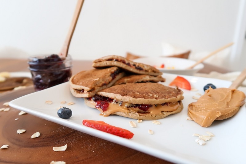 Peanut Butter and Jelly Pancake Sandwiches | Vitacost.com/Blog