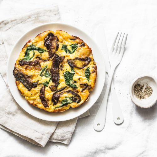 Top View Frittata with Mushrooms & Spinach | Vitacost Blog