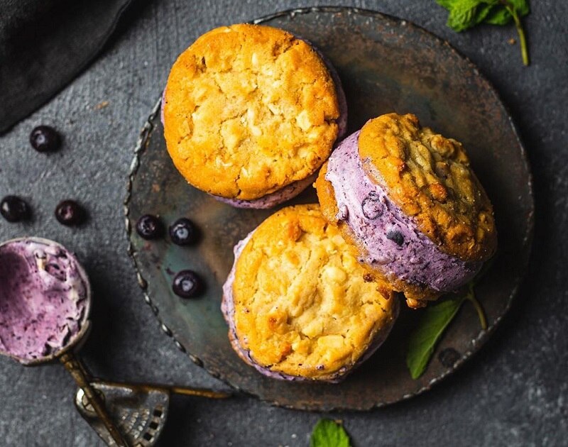 Macadamia Nut & Blueberry Ice Cream Sandwiches  Macadamia Nut & Blueberry Ice Cream Sandwiches | Vitacost Blog