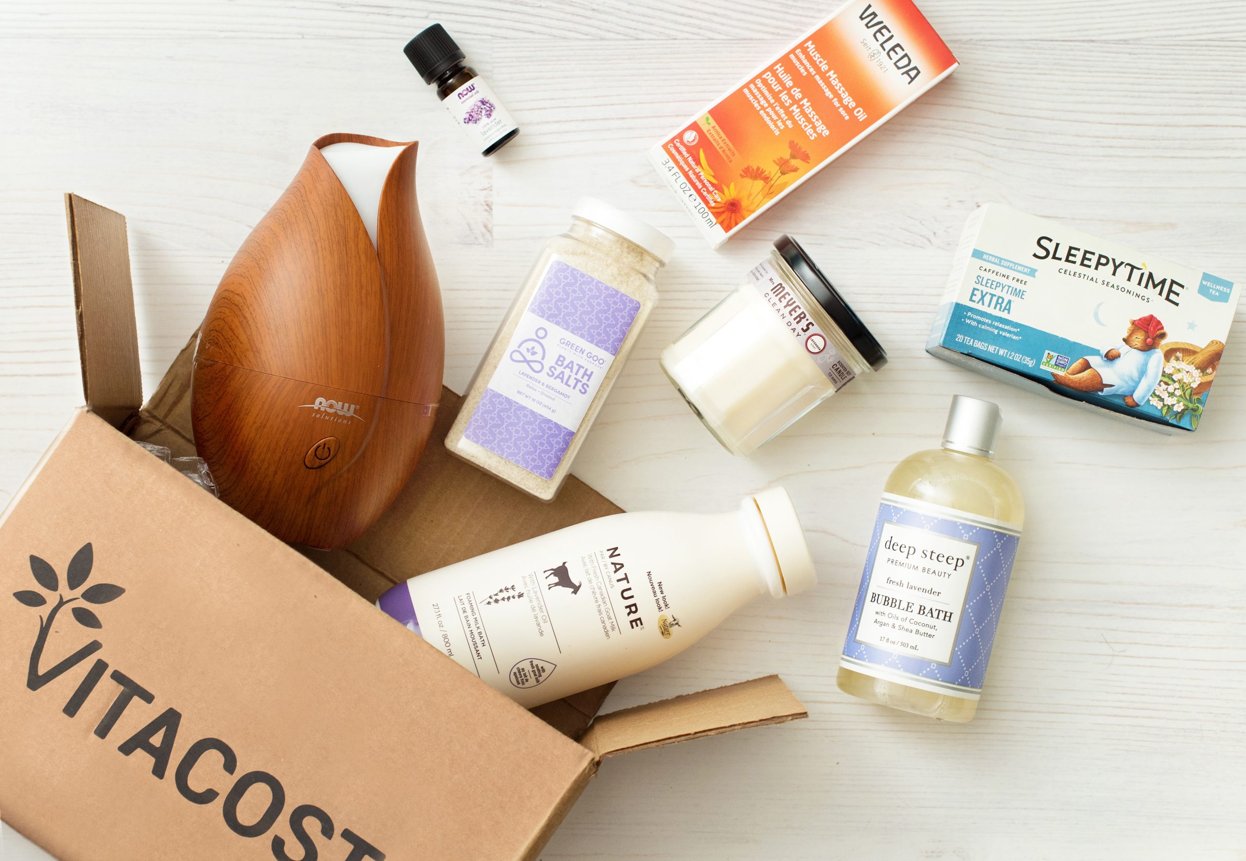 Spa Gifts Coming Out of Vitacost Box | Vitacost.com/Blog