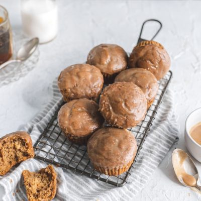 Gluten-Free Chai Muffins with Cinnamon Glaze on Cooling Rack | Vitacost.com/Blog