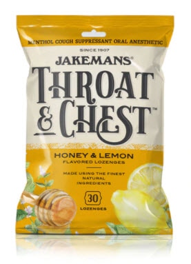 Jakemans Throat & Chest Flavored Lozenges Honey & Lemon | Vitacost.com/blog