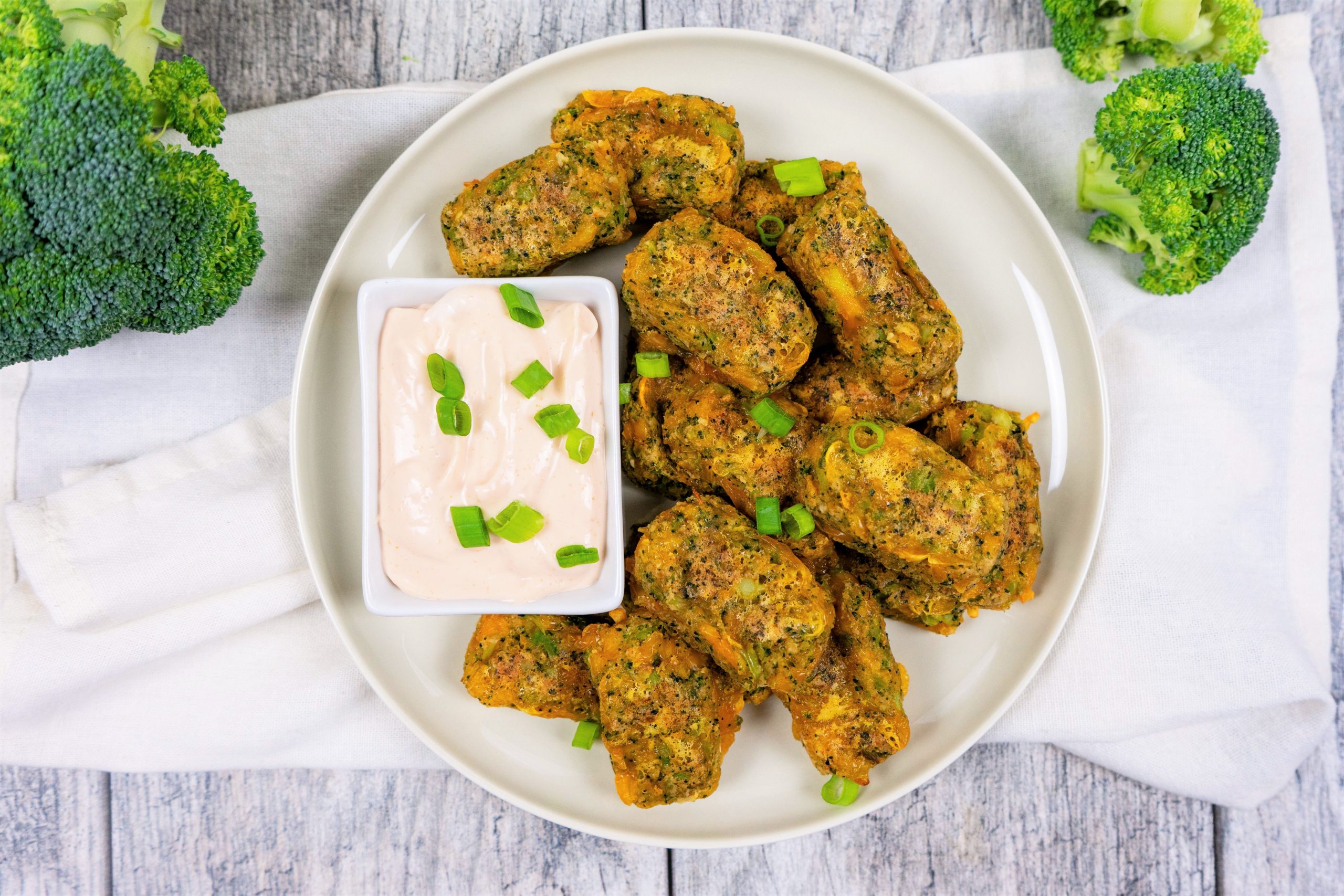 Vegan Broccoli Cheddar Tots with Dipping Sauce | Vitacost.com/Blog